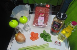 Ingredients for the Bolognese Sauce