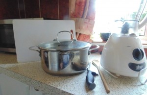 Equipment for making Leek and Potato Soup