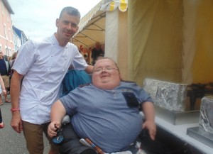 Chef Hywel Jones (Lucknam Park, Bath) and I at the the Aberaeron Fish Festival