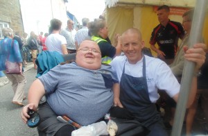Chef Will Holland (Coast, Saundersfoot) and I at the the Aberaeron Fish Festival
