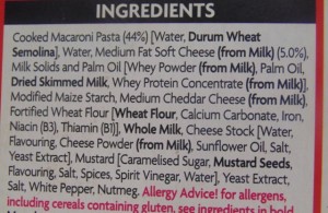 Ready Meal Monday - Asda "Macroni Cheese" Ingredient List