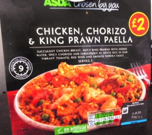 Ready Meal Monday – Asda Chicken, Chorizo and King Prawn Paella In It's Box
