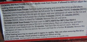 Ready Meal Monday - Cooking Instructions For Asda Chicken Curry and Rice