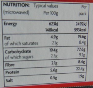 Ready Meal Monday - Nutritional Information For Asda Chicken Curry and Rice