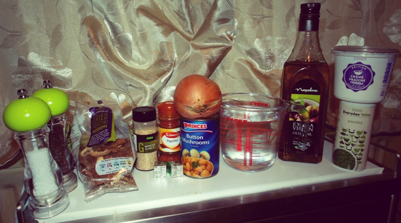 Ingredients For Store Cupboard Mushroom Stroganoff