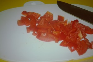 Cubed Peppers for Strictly Suppers #4 Pesto Double