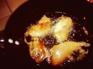 The Fritters Frying In Hot Vegetable Oil