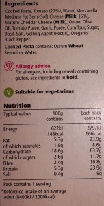 Time-Saving Tuesdays - Tesco Tomato and Mozzarella Pasta Bake Nutritional Information and Ingredients