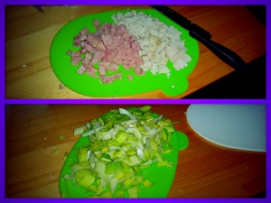 Preparing The Ingredients For The Chicken, Pek, Leek and Sage Leftover Pie