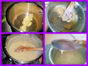 The Process Of Making The Sauce To Go In The Chicken, Pek, Leek and Sage Leftover Pie 