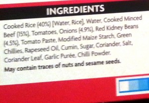 Time-Saving Tuesdays Asda Chilli Con Carne and Rice - Ingredients