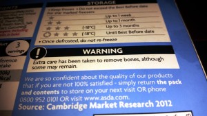 A Bone To Pick With Asda - The Warning On The Package