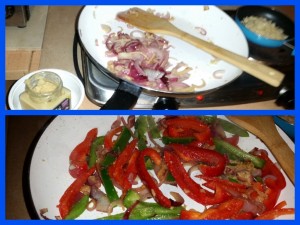 Pepper and Onion Stir-Fry Thing - Frying The Onions and Peppers