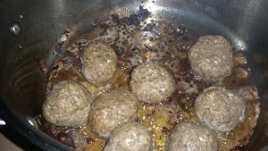 Frying off the Koftas ready to make Dean Edwards Lamb Kofta Curry