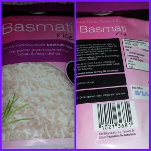 Front and Back of the Boiled Rice Packet