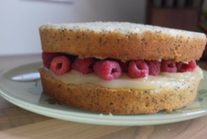 Melanie’s Food Adventures – Lemon, Poppy Seed and Raspberry Cake - Filling The Middle