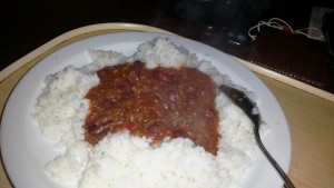 Time-Saving Tuesdays – Tesco Tinned Chilli Con Carne - Served with quick cook boiled rice