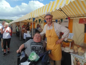Cardigan Bay Seafood Festival 2015 - A picture of myself with John from Teifi Cheese