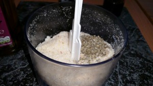 Sausage Meatballs in a Spicy Tomato Sauce - Dried Sage and breadcrumbs in a foodprocessor