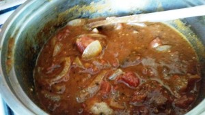 Sausage Meatballs in a Spicy Tomato Sauce - The sauce thickens and the balls are added back to re-heat