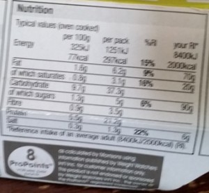Time-Saving Tuesdays - Morrisons NuMe Cumberland Pie nutritional information on the packet