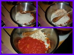 Adding ingredients to the cooked sausage mixture - Strictly Suppers 2015 #4 Rumba Chicken and Rice