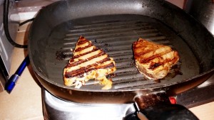 The Tuna cooked in the Griddle Pan ready to serve this week's Strictly Suppers #5 Cha-Cha-Char Grilled Tuna