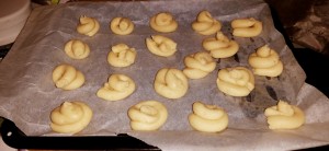 Strictly Suppers #6 - Viennese Waltzing Whirls the biscuits after they were piped on the baking tray