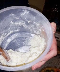 Strictly Suppers #6 - Viennese Waltzing Whirls mixing the ingredients for the buttercream filling