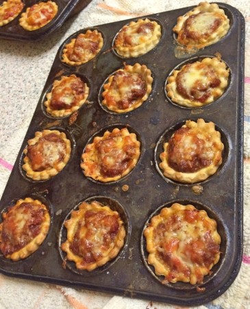 Mini Portable Pizza Pies - The Chorizo Pies read to be eaten