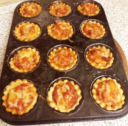 Mini Portable Pizza Pies - The Vegetarian Pie ready to be eaten