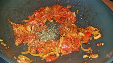 Time-Saving Tuesday – Asda Meatballs and Quick and Easy Tomato Sauce - adding the sun-dried tomato and char- adding the mixed dry herbs