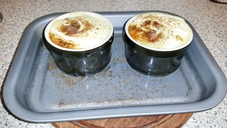 6 Nations of Food – Eggs in pots (oeufs en cocotte) - Cook for 15 minutes or until your happy with the eggs