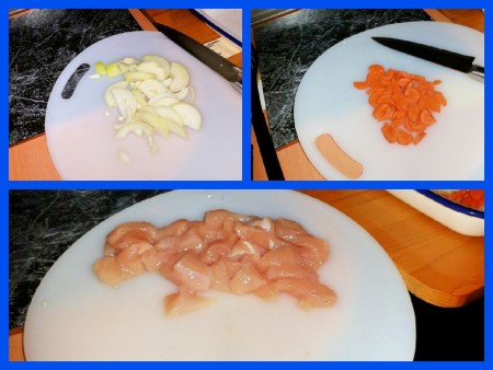 6 Nations of Food – Mediterranean Chicken and Cauliflower - Chopping some of the ingredients