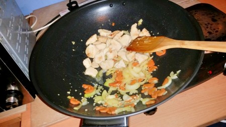 6 Nations of Food – Mediterranean Chicken and Cauliflower - Adding the chicken back to the pan