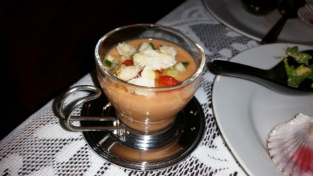 Mother's Day Gazpacho - Served in an espresso glass for effect