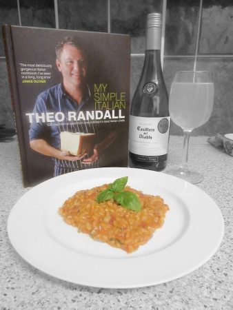 Theo Randall's Tomato Risotto with Theo's recipe book "My Simple Italian"