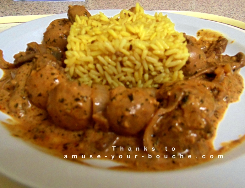 Store Cupboard Mushroom Stroganoff With Pilau Rice