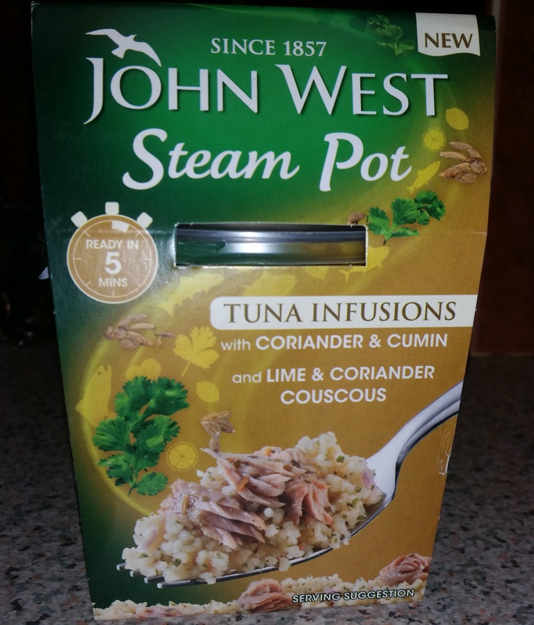Time-Saving Tuesdays - John West Tuna Infusions Steam Pot, Front of the Packet
