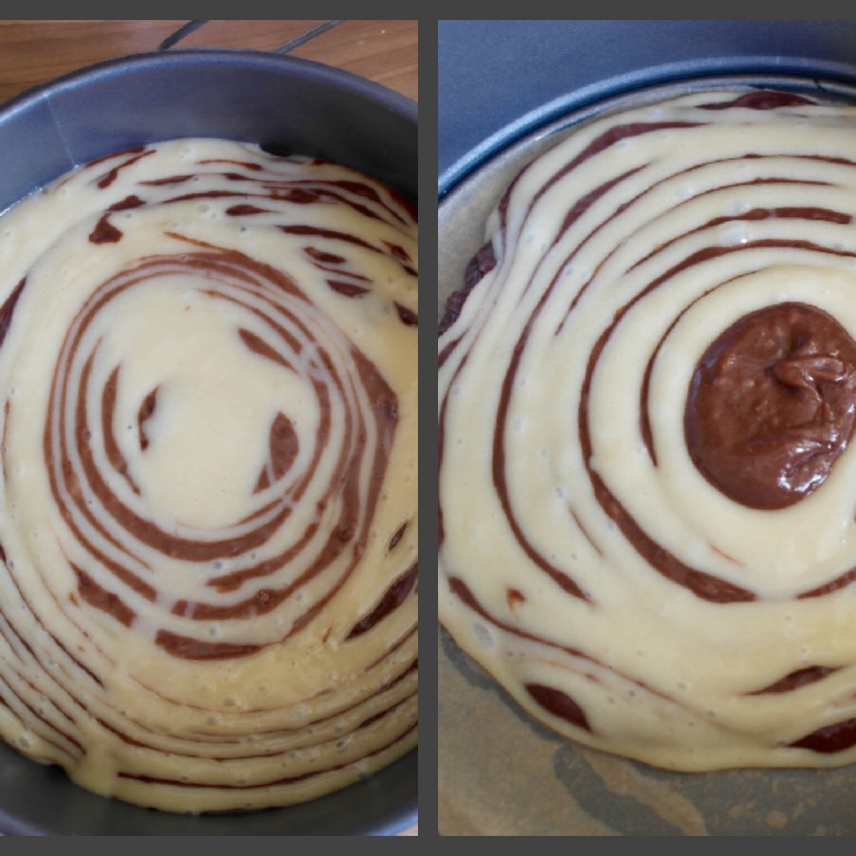 Melanie’s Food Adventures – Zebra Cake - Different Stages Of The Layering Process