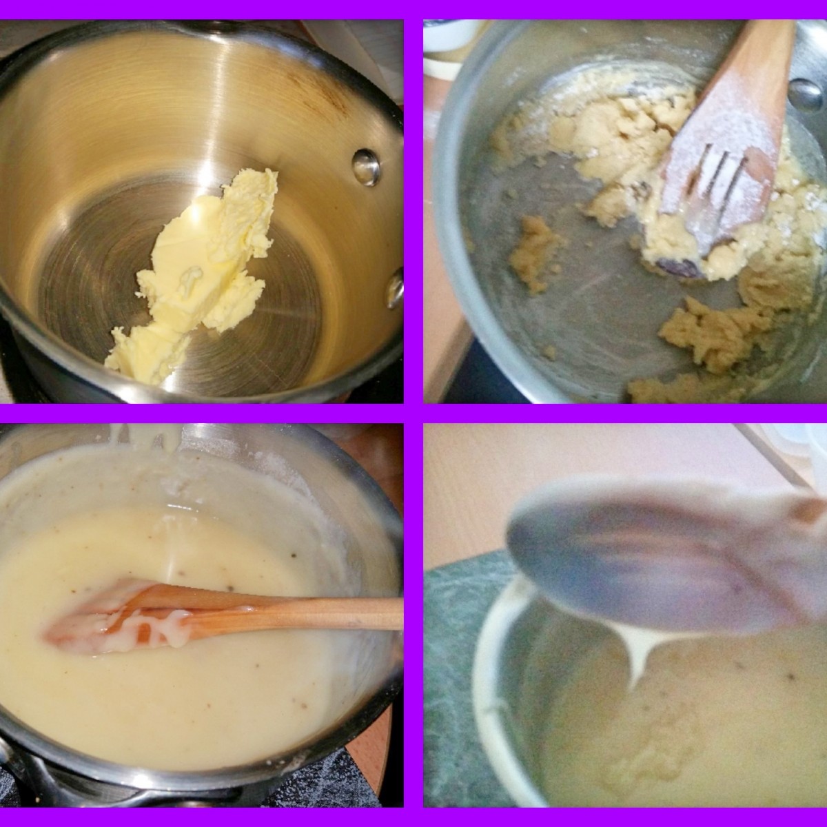 The Process Of Making The Sauce To Go In The Chicken, Pek, Leek and Sage Leftover Pie