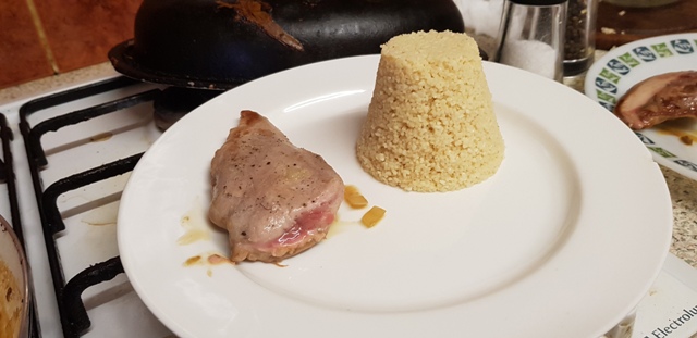 The pheasant breast and couscous